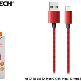 Hytech HY-X448 Type-C Kırmızı Şarj Kablosu