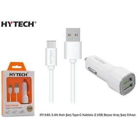 Hytech HY-X46 3.4A Type-C Kablolu 2 USB Hızlı Şarj