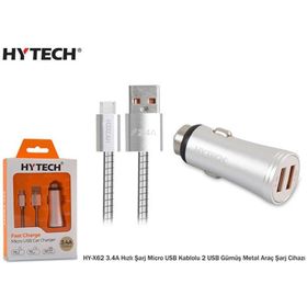 Hytech HY-X62 3.4A Hızlı Şarj Micro 2 USB Kablolu