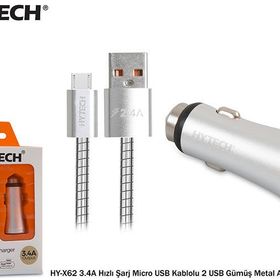 Hytech HY-X62 3.4A Hızlı Şarj Micro 2 USB Kablolu