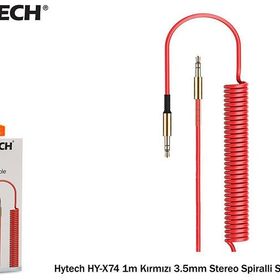 Hytech HY-X74 1m Beyaz 3.5mm Stereo Spiralli Ses Kablosu