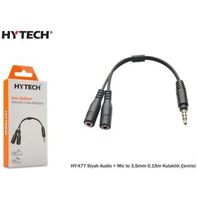 Hytech HY-X77 Siyah Audio Mic to 3,5 mm 0.15m Kablo