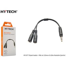 Hytech HY-X77 Siyah Audio Mic to 3,5 mm 0.15m Kablo