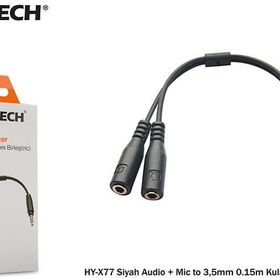 Hytech HY-X77 Siyah Audio Mic to 3,5 mm 0.15m Kablo