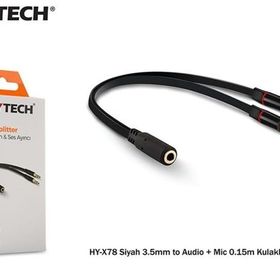 Hytech HY-X77 Siyah Audio Mic to 3,5 mm 0.15m Kablo