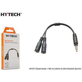 Hytech HY-X77 Siyah Audio Mic to 3,5 mm 0.15m Kablo