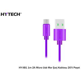 Hytech HY-X81 1m 2A Micro Usb Mor 20 Şarj Kablosu