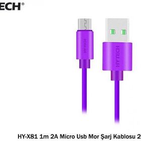 Hytech HY-X81 1m 2A Micro Usb Mor 20 Şarj Kablosu