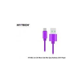 Hytech HY-X81 1m 2A Micro Usb Mor 20 Şarj Kablosu