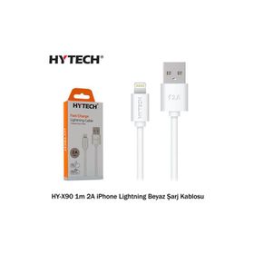 Hytech HY-X90 1 mt Beyaz 2A Lightning Şarj Kablosu
