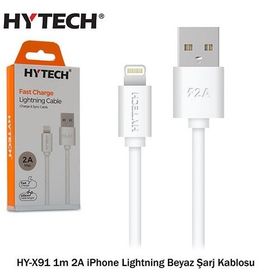 Hytech HY-X91 1 m 2A iPhone Lightning Beyaz Şarj Kablosu
