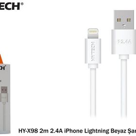 Hytech HY-X98 2m 2.4A iPhone Lightning Beyaz Şarj Kablosu