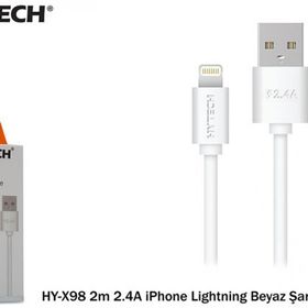 Hytech HY-X98 2m 2.4A iPhone Lightning Beyaz Şarj Kablosu