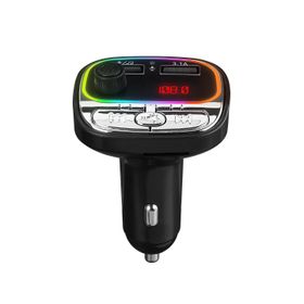 Hytech HY-XCB40 Çift USB 5V 3.1 A Rainbow Işıklı Led Ekran TF Kartlı V5.0 Bluetooth FM Transmitter