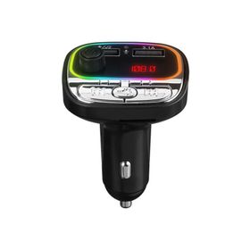 Hytech HY-XCB40 Çift USB 5V 3.1 A Rainbow Işıklı Led Ekran TF Kartlı V5.0 Bluetooth FM Transmitter