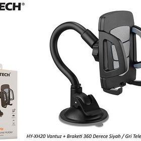 Hytech HY-XH20 Siyah Gri Vantuz + Braketi 360 Derece Telefon Tutucu