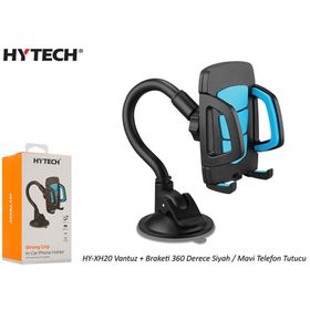 Hytech HY-XH20 Siyah Mavi Vantuz + Braketi 360 Derece Telefon Tutucu
