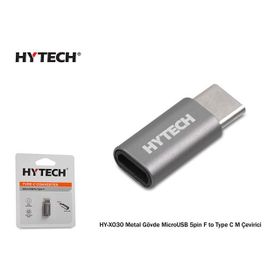 Hytech HY-XO30 Gümüş Metal Gövde MicroUSB 5pin F to Type C M Çevirici