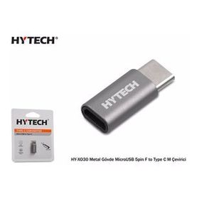 Hytech HY-XO30 Gümüş Metal Gövde MicroUSB 5pin F to Type C M Çevirici