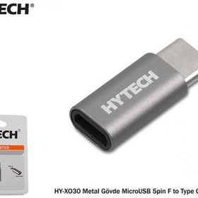 Hytech HY-XO30 Gümüş Metal Gövde MicroUSB 5pin F to Type C M Çevirici