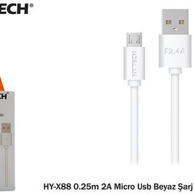Hytech HYX88 0.25M 2A Micro Usb Beyaz Şarj Kablosu