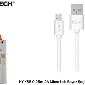 Hytech HYX88 0.25M 2A Micro Usb Beyaz Şarj Kablosu