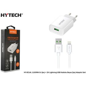 Hytech HYXE14l 1100ma Ev Şarj ve 2a Lightning Usb Kablolu Beyaz Şarj Adaptör Seti