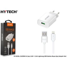 Hytech HYXE26l 2100ma Ev Şarj 11w ve 2,4a Lightning Usb Kablolu Beyaz Şarj Adaptör Seti