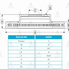 Hyundai Accent 1.3L 1.5L 95/00 242x4 Havalı Ön Fren Diski