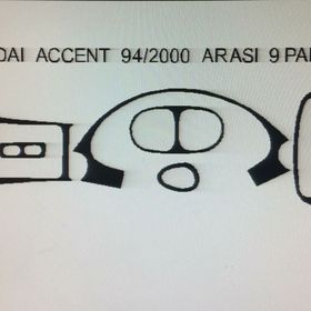 Hyundai Accent 1994 - 2000 Arası 9 Parça Karbon Desen Torpido Kaplama