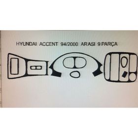Hyundai Accent 1994 - 2000 Arası 9 Parça Karbon Desen Torpido Kaplama