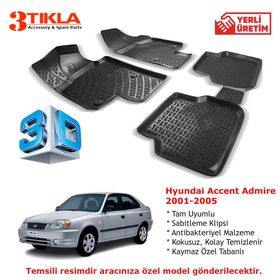 Hyundai Accent Admire 2001-2005 Seti 3D Havuzlu Paspas