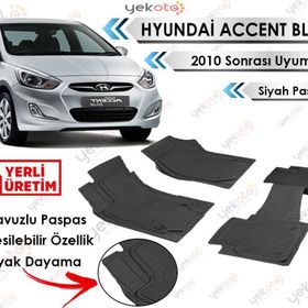 Hyundai Accent Blue 2010 Sonrası Siyah Havuzlu Paspas