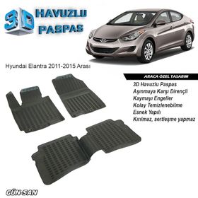 Hyundai Elantra 2011-2015 Premium 3D Havuzlu Oto Paspas Bizymo
