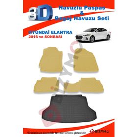 Hyundai Elantra 2016 ve Sonrası Bej Paspas ve Bagaj Havuzu