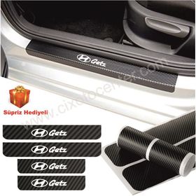 Hyundai Getz 4 Adet Karbon Kapı Eşiği Sticker