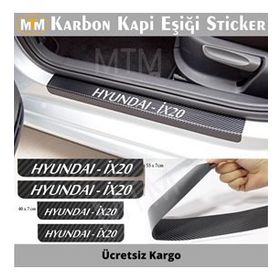 Hyundai İx20 4 Adet Karbon Kapı Eşiği Sticker