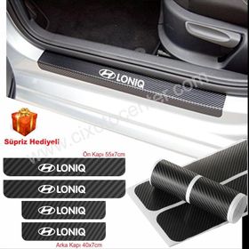 Hyundai Loniq 4 Adet Karbon Kapı Eşiği Sticker