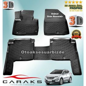 Hyundai Santa Fe 2012 ve sonrası Premium 3D Havuzlu Oto Paspas Bizymo
