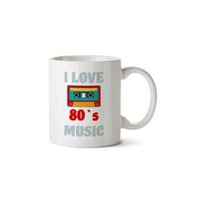 I Love 80s Music 80ler Müziğini Seviyorum Baskılı Kupa