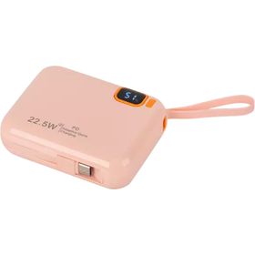 I-Xtech PB024 10.000 mAH 22.5W PD 20W + QC 3.0 Dahili Type-C ve Lightning Kablolu Pembe Powerbank