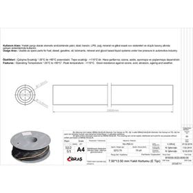 Ibraş 68741 25 mt 7.5 mm x 13.5 mm NBR CR E Tipi Makaralı Makoran İçten Örgülü Yakıt Hortumu