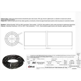 Ibraş 68783 65660 25 mt 15.0 mm x 23.0 mm NBR CR E Tipi Makarasız İçten Örgülü Yakıt Hortumu
