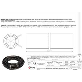 Ibraş 68785 65661 25 mt 16.0 mm x 24.0 mm NBR CR E Tipi Makarasız İçten Örgülü Yakıt Hortumu