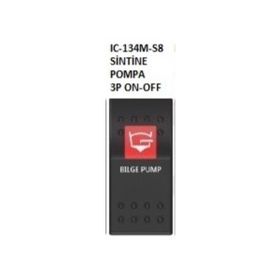 IC134M-S8 3P Ledli On-Off Sintine Marin Switch