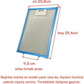 İcanpares Arçelik Uyumlu P 35 Yeı Davlumbaz Metal Filtresi