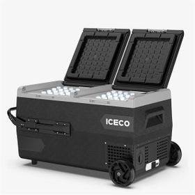 Iceco K95D 12/24 V 95 lt Akülü Kablolu Çift Bölmeli Kompresörlü Tekerlekli Outdoor Dondurucu Oto Buzdolabı