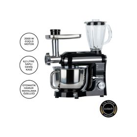 Icotech SM50 2000 W 6.2 lt Pro Siyah Hamur Yoğurma Makinesi