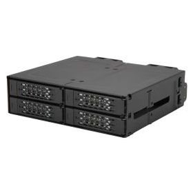 Icy Dock MB699VP-B V3 ToughArmor 4x2.5 inç NVMe U.2 / U.3 SSD PCIE 4 5.25 inç Metal Kasa Sürücü Yuvası