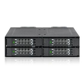 Icy Dock MB699VP-B V3 ToughArmor 4x2.5 inç NVMe U.2 / U.3 SSD PCIE 4 5.25 inç Metal Kasa Sürücü Yuvası